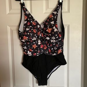 Plus Floral Print one Piece swimsuit